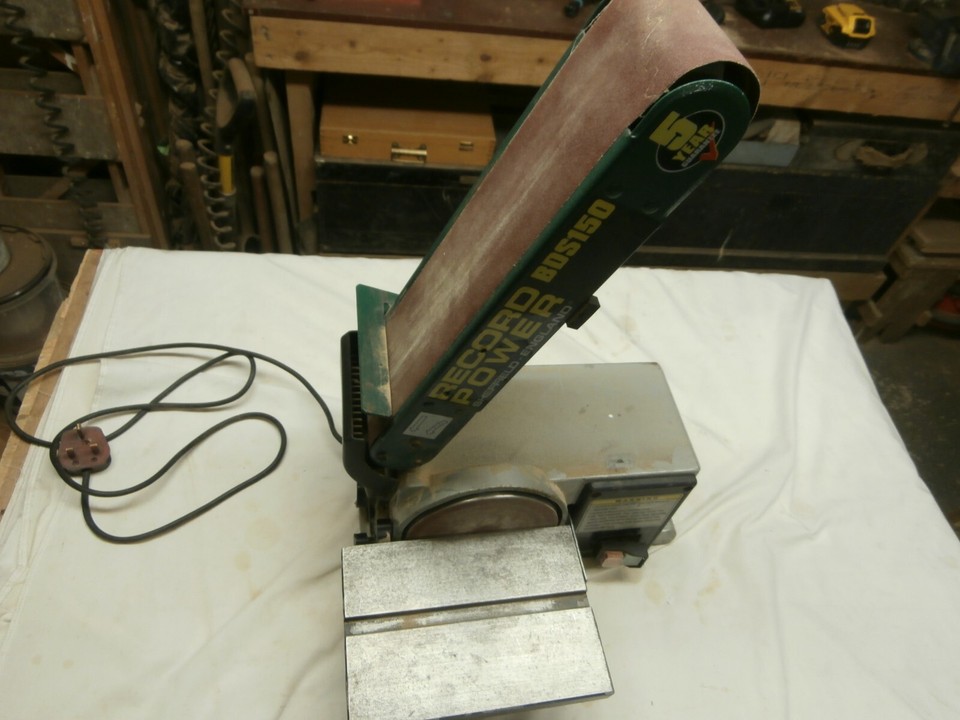 RECORD BDS150 BELT & DISC SANDER WORKS BUT BUTTON IS FAULTY SO SPARES OR REPAIRS eBay