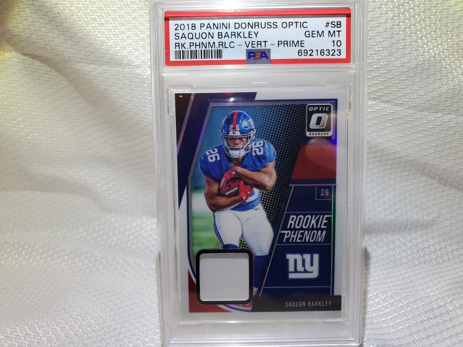 Saquon Barkley Panini Donruss Optic Rookie Phenoms Relics #SB Vertical-Prime