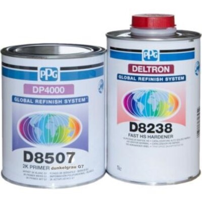 PPG Set 2K Primer G7 dunkelgrau DP4000 D 8507 in 1 Liter +1 Härter  8238 kurz