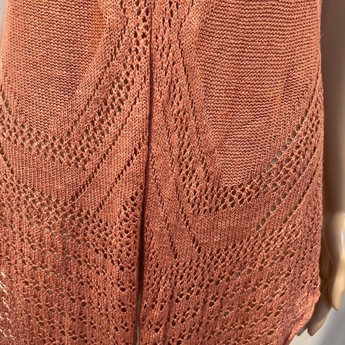 Moral Fiber Duster Topper Vest Open Crochet Knit Boho Festival Sz XL Spice Color - Picture 4 of 12