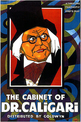 THE CABINET OF DR CALIGARI  RARE 1920 SILENT FILM POSTER A3 REPRINT