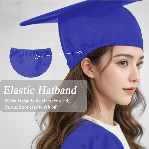 6pcs Graduation Caps Unisex Adult Matte Caps with Tassels in Same Color Detac... - Picture 4 of 7
