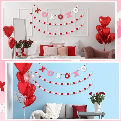 Guirnalda de bola de fieltro de 10 pies para guirnalda de pompón de San Valentín 3 piezas - Imagen 7 de 7