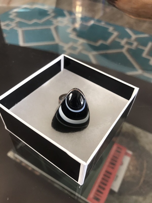 Black And White Modern Ring