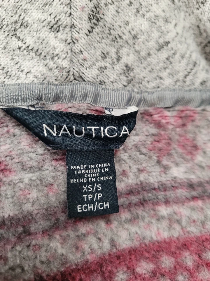 Bata Nautica para mujer extra pequeña/S roja polar gris ropa de dormir Fair Isle Foto 3 de 4