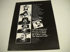 GROUCHO MARK After Movies/Radio/TV introducing Super Star 1973 Promo Poster Ad