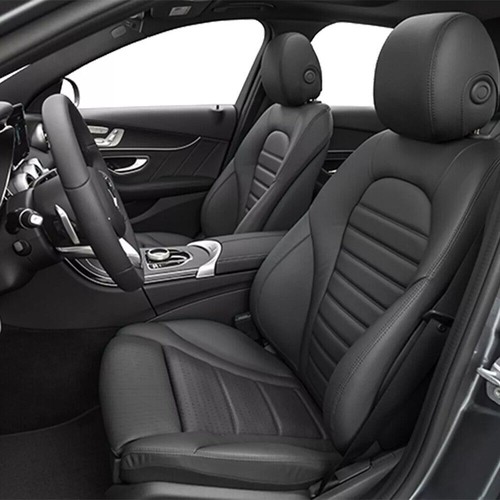 Für 2014-2020 Mercedes-Benz C-Klasse Fahrer Unten Sitzbezug W205 - Leder Schwarz - Picture 10 of 10