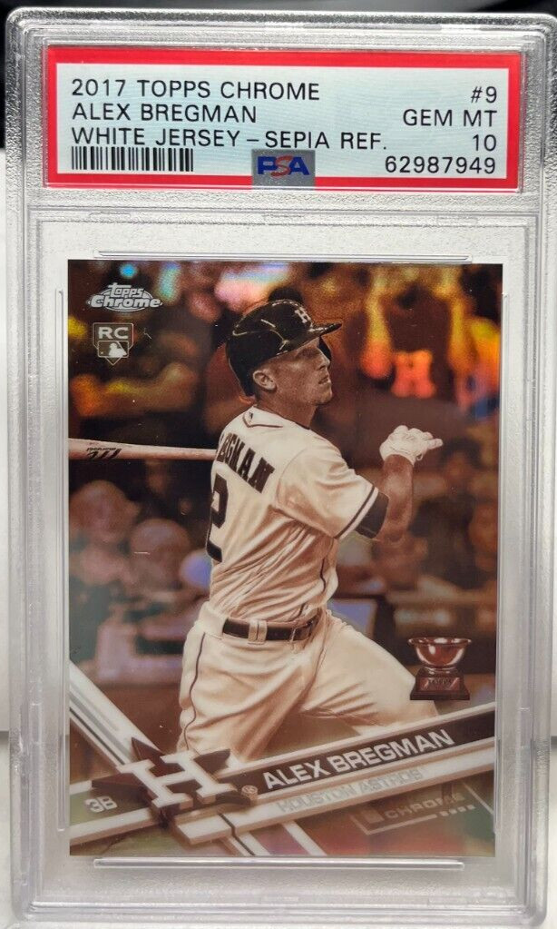 Alex Bregman 2017 Topps Chrome RC Sepia Refractor #9 - PSA 10 GEM MT - ASTROS
