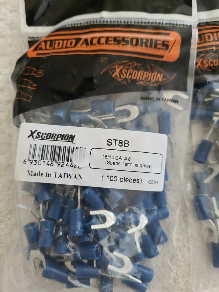 10 Bags Blue Space Ring Terminals 16-14 Gauge # 8 ST8B - 1000 pcs - Image 2 of 2