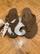 Rainbow 301Alts Leather Flip Flop, Expresso, Women's Size Small US 5.5-6.5