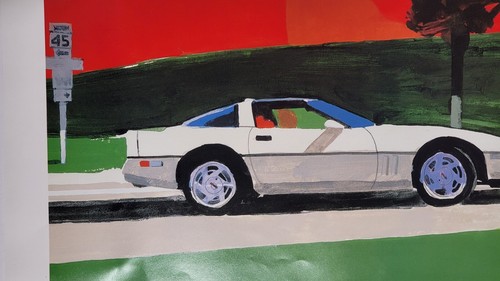 Vintage 1980s Robert M. Cunningham Signed Print Of 1989 Corvette Car 209/250 - Picture 10 of 12