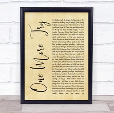 One More Try Rustic Script Song Lyric Quote Print