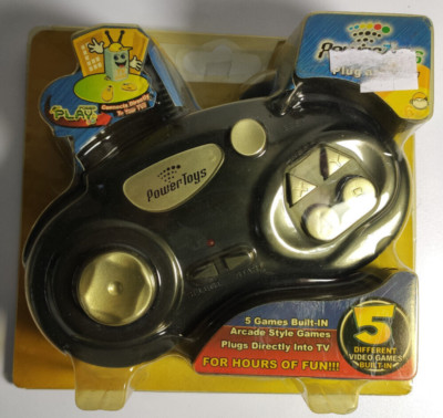 TENKOS Power Toys Games Plug and Play Handheld TV Konsole 5 exklusive Spiele