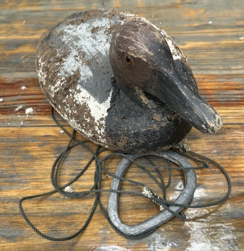 Antique Vintage 40s 50s Mallard Cork Duck Decoy Good Condition W/Weight