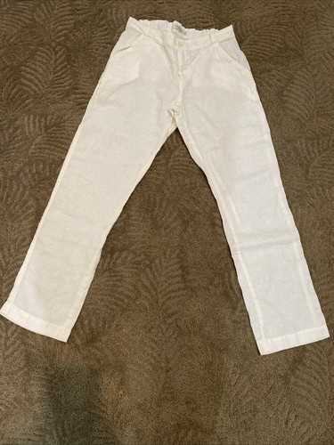 JW Los Angeles Johnny Was 100% Linen Pants White Size S Coastal Boho