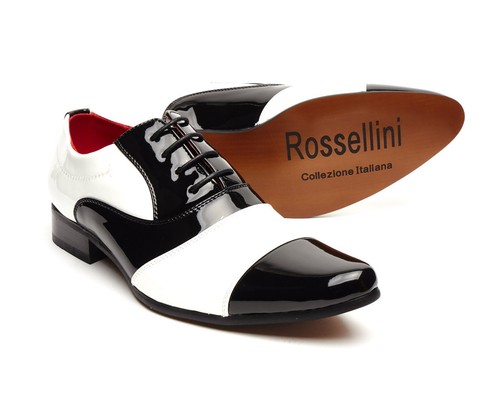 Da Uomo Nero E Bianco Scarpe Formali, Halloween Festa Brogues, Scarpe da  gangster (Marco | eBay