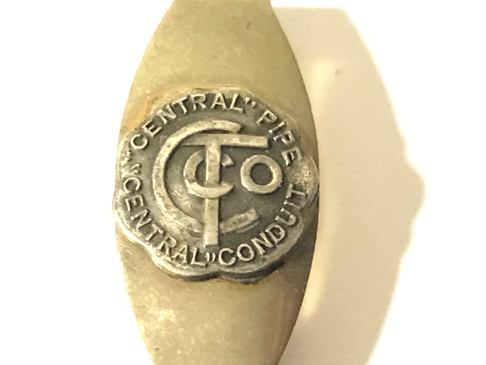 Vintage CTCO Scarf Slide? Advertising Central Pipe + Conduit Unsure Unusual HELP