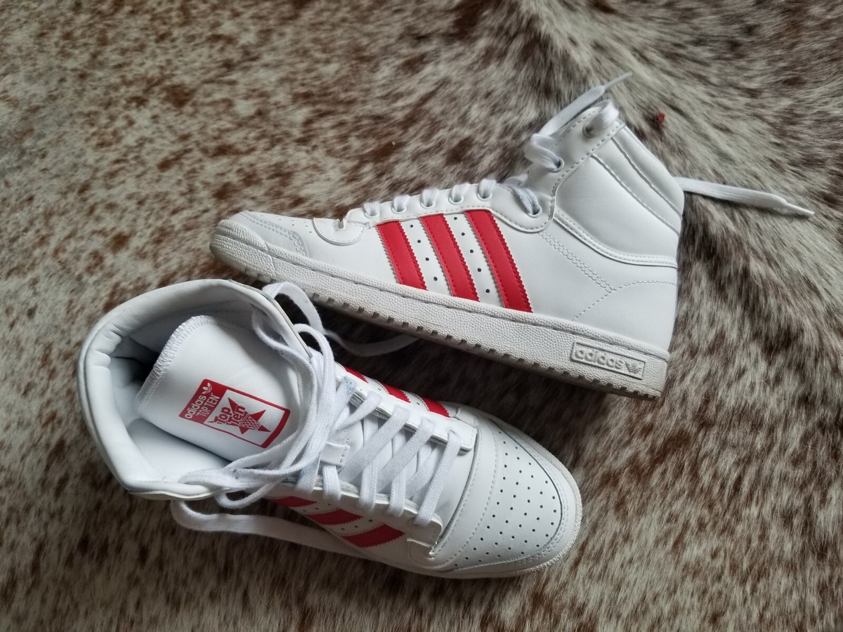 a-05/デッドストック adidas アディダス デサント レッド×ホワイト 1980年代☆ADIDAS TOP TEN WHITE×RED US10 DEAD STOCK