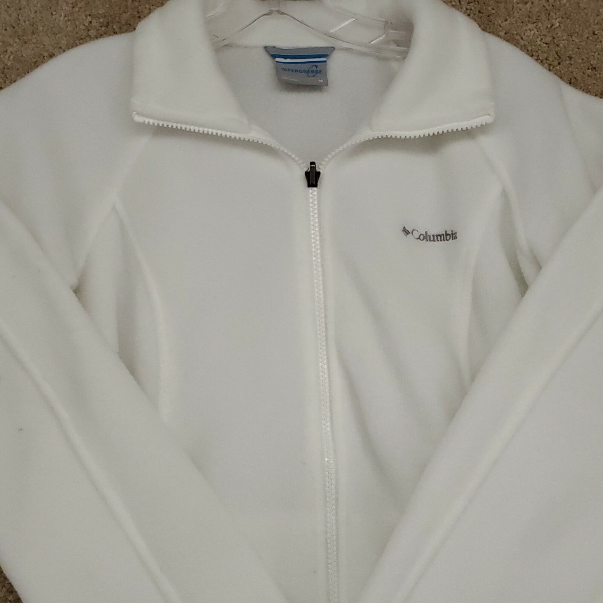 Columbia Sportswear Company Womens Medium Full Zip White Fleece