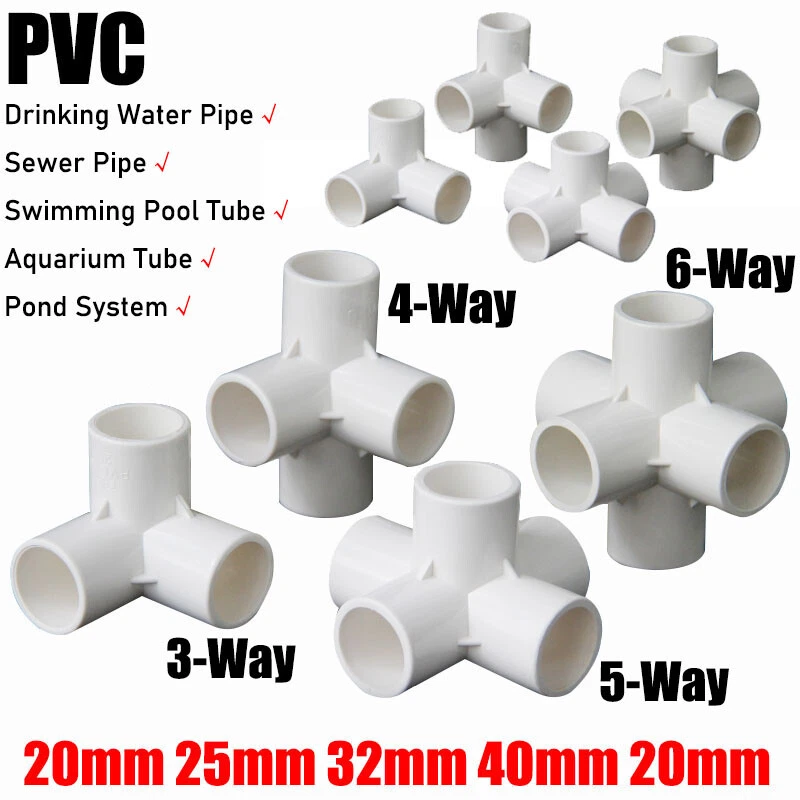 PVC 3/4/5/6-Way Equal Path Elbow Connector Pipe Fittings 20/25/32