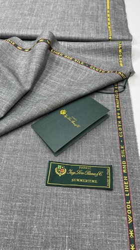 LORO PIANA SUMMERTIME Suiting Fabric GREY Wool Linen Silk Blend 3.50 meter - Picture 7 of 7