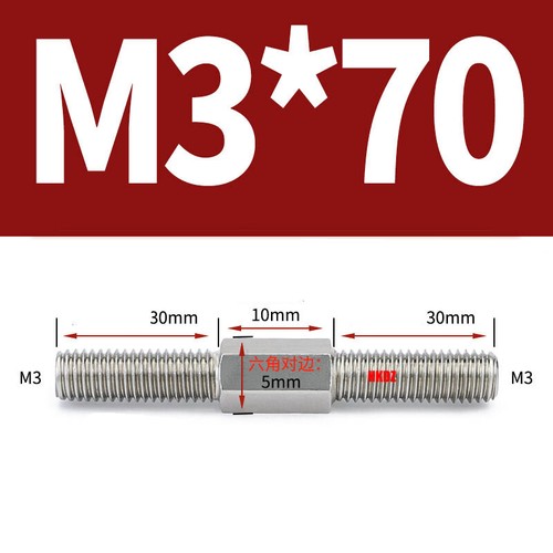 304 Stainless Steel Double End Studs Bolt M4-M16 Left and Right Thread Screw Rod - Picture 17 of 81