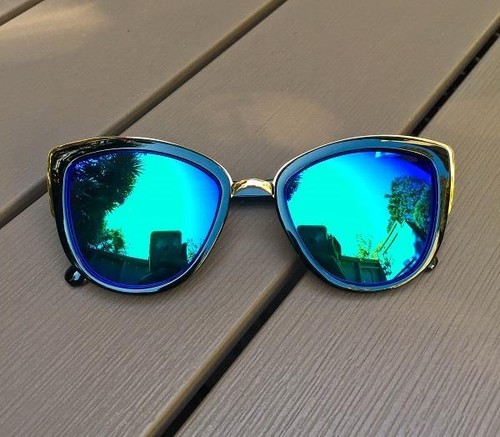 Großes verspiegeltes Katzenauge reflektierend My Sexy MÄDCHEN Mode Metallrand Sonnenbrille 00108 - Bild 8 von 18