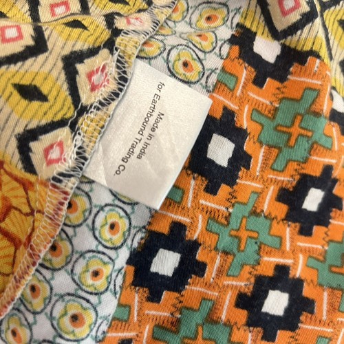 Earthbound Trading Co L Camisa Abotonada Multicolor Viaje Hippie Boho Indie Arte - Imagen 8 de 11