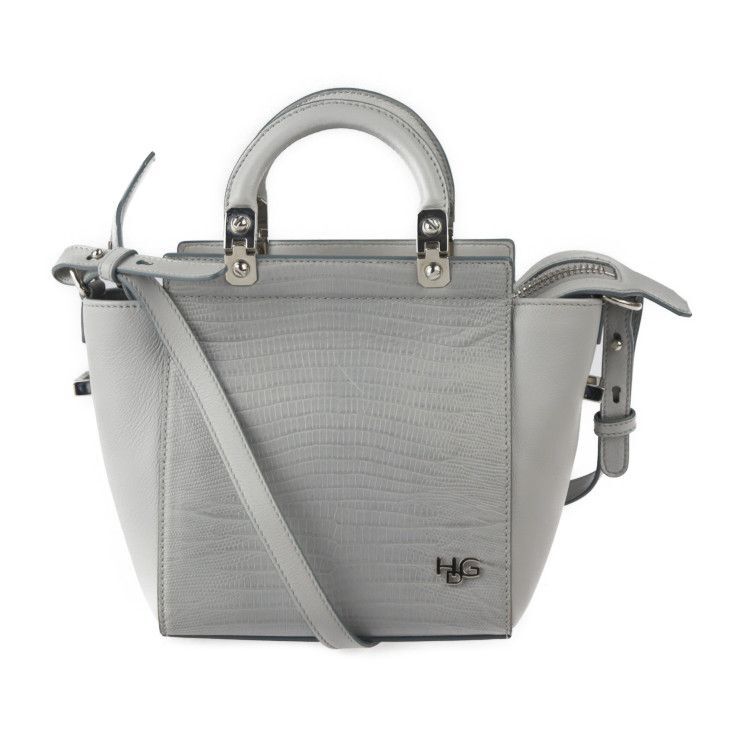 Givenchy Handbag Gray Silver Hardware Leather Liz… - image 1