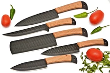 Custom Made Chef Knife Set Kitchen Cutlery - Hand Forged Carbon Steel 2713