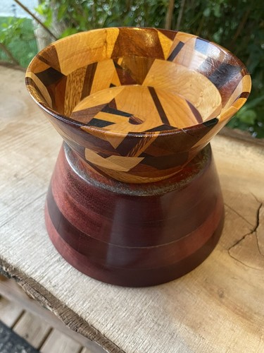 Set Of 2 Handcrafted Wood Bowls 2 Sizes 7”&5.25” Signed Snack Serving Bowls - Picture 12 of 12
