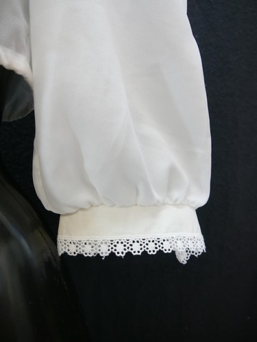 Gr.38 Dirndlbluse Vintage süße Bluse für Dirndl Polyester mit Spitze B9097 - Bild 4 von 5