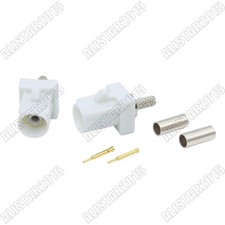 5x Fakra B Male Connector 9001 White Crimp RG316 RG174 LMR100 Car Radio Stereo
