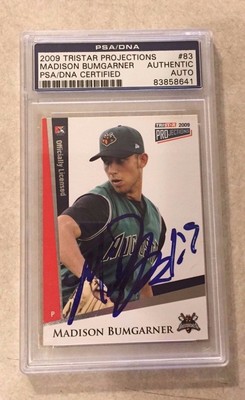 San Francisco Giants MADISON BUMGARNER Signed Card PSA/DNA Slabbed