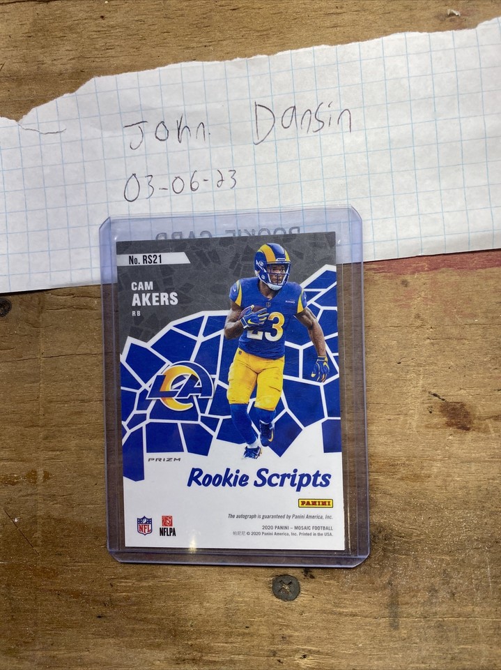 2020 Panini Mosaic #RS21 Cam Akers Rookie RC Scripts Prizm Auto MINT SP ...