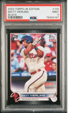 MATT VIERLING 2022 Topps UK Edition BLACK PARALLEL RC /125 #134 PSA 9  Pop 1