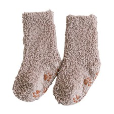 Babies  Kids Boys Girls Cosy Socks Soft Fluffy Slipper Bed Sock Grips 2 Pairs