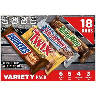 SNICKERS, TWIX, 3 MUSKETEERS & MILKY WAY Full Size Christmas Candy Chocolate Bar