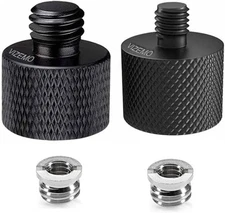 4 Pcs Aluminum Camera Screw Adapter Thread 1/4" Male to 3/8" Female and Black 