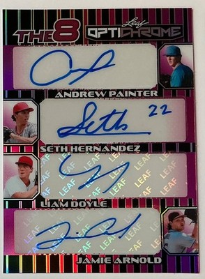 2025 Leaf Optichrome Seth Hernandez Painter Jump Smith Autograph 8 Pink #d 1/1