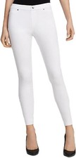 NWT - HUE - Women's Metallic Super Smooth Denim Leggings, White, XS