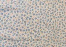 Lightweight Cotton Fabric White with Blue Flowers 106  x 41  2.9 Yards Pretty 