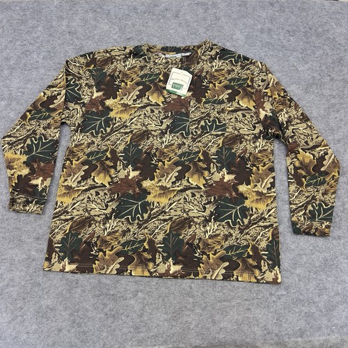 VINTAGE Michael Austin Shirt Mens 2XL Beige Camo Long Sleeve Rugged Wear Hunting - Picture 1 of 19
