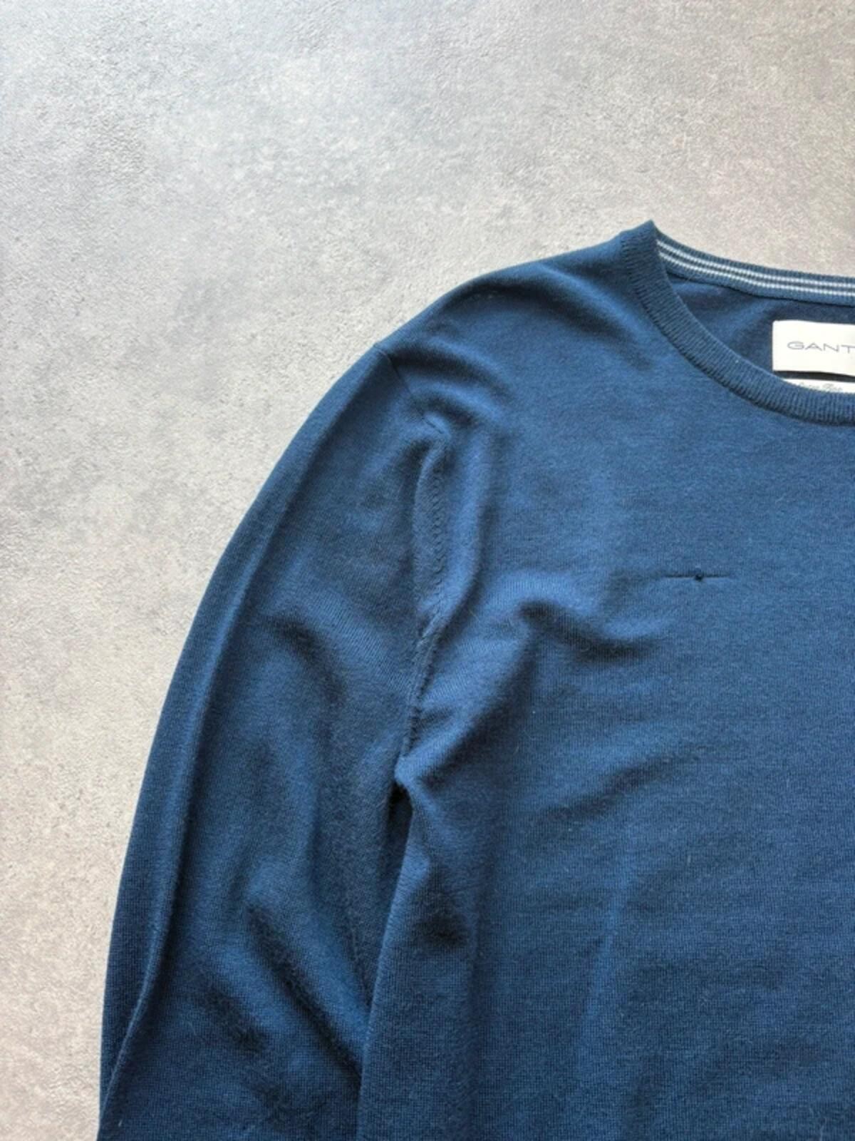 Gant Jumper Men’s XL Extra Fine Merino Wool Navy Pullover Knit Sweater image 4