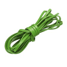 Flat Leather Cord, 3.3 Yard 4mm Leather String Strips for DIY Crafts Grass Green