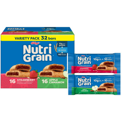 Variety Pack Chewy Breakfast Bars, Made with 10G Whole Gr