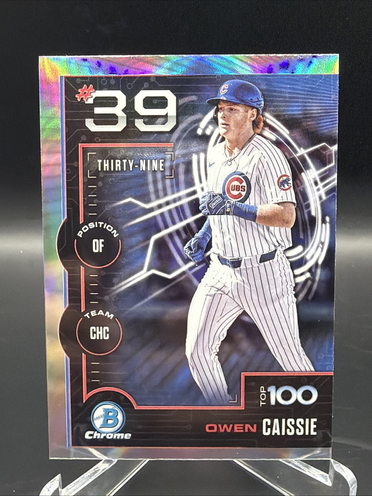 2025 Bowman - Bowman Scouts Top 100 Chrome Owen Caissie #BTP-39 (RC)