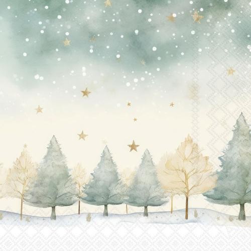 Weihnachten Servietten Lunch 33X33 3-Lagig 20 StüCk Sternenhimmel Winterlandscha-image