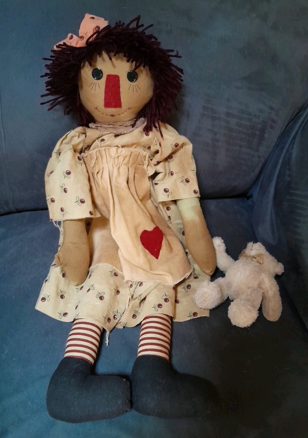 Vintage Country Primitive Folk Art  Rag RAGGEDY ANN DOLL  26