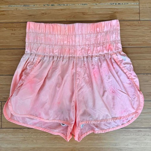 Free People FP Movement The Way Home Shorts M Pink Orange High Rise Running
